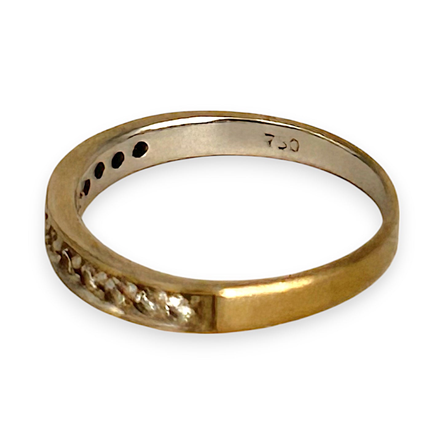 GOLD DEAL | 18ct (18K) Y/W Gold Diamond Band Size L