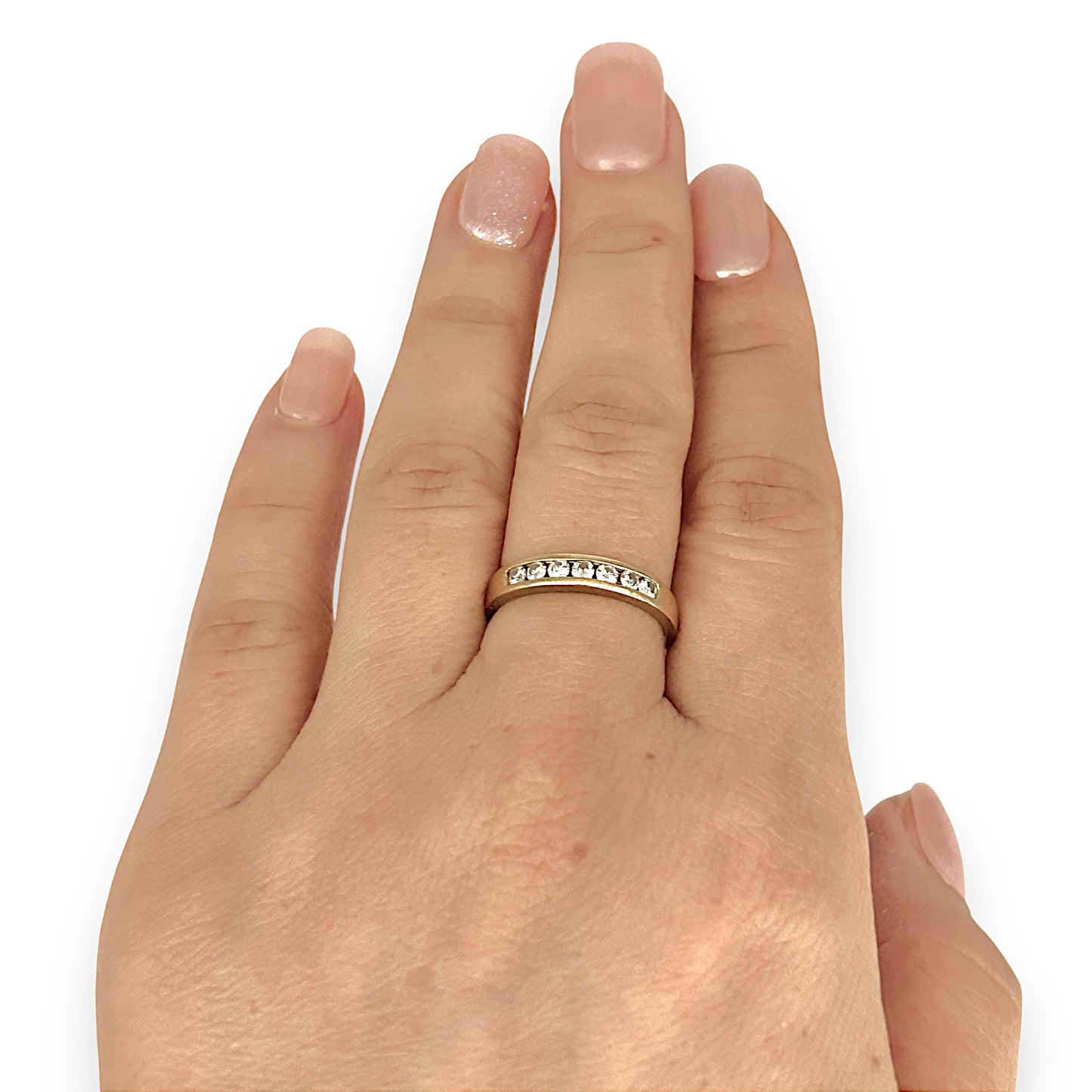 GOLD DEAL | 18ct (18K) Gold Diamond TDW 0.21ct Band Size M