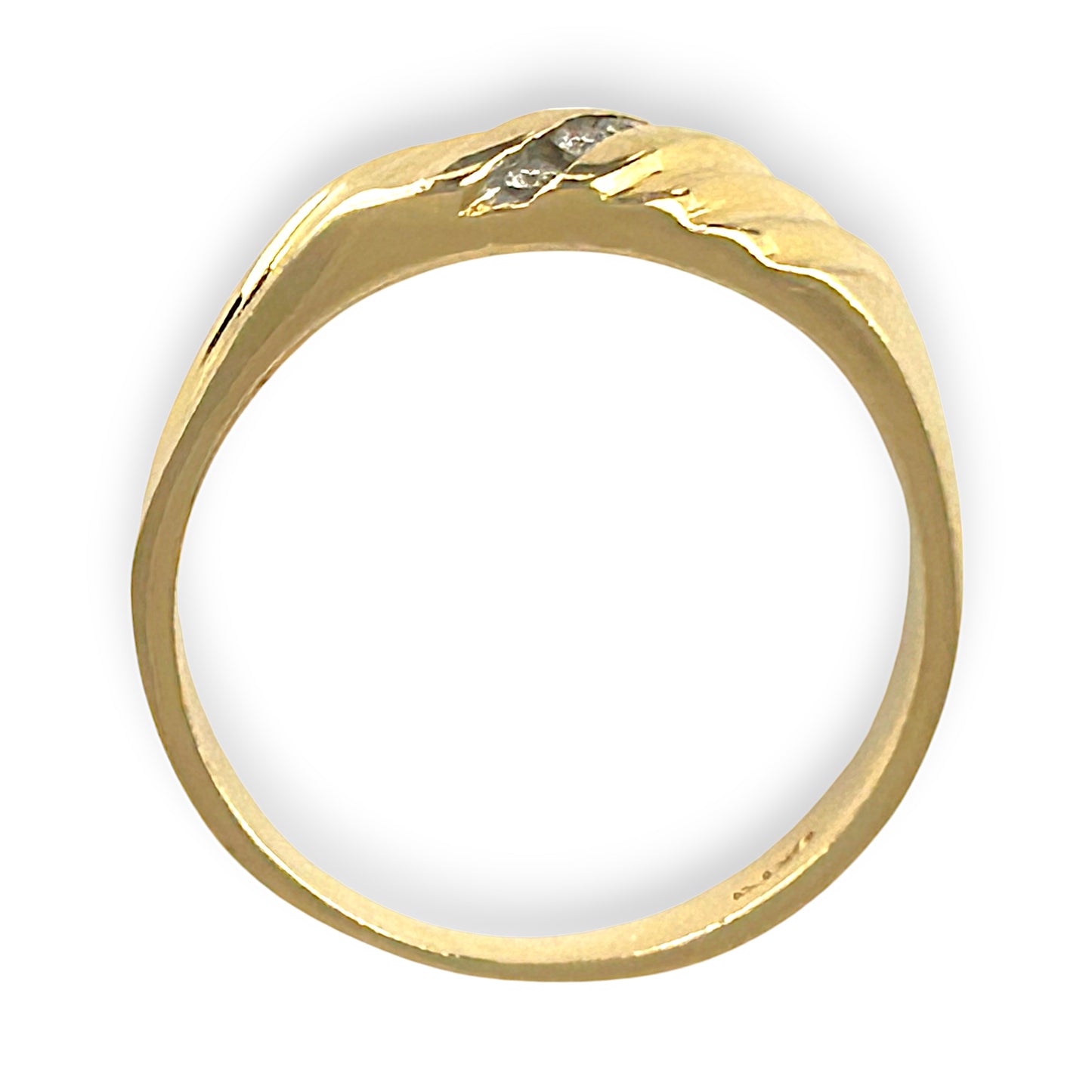 GOLD DEAL | 14ct (14K) Gold Diamond Signet Ring Size W