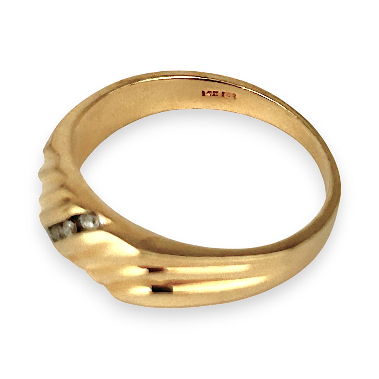 GOLD DEAL | 14ct (14K) Gold Diamond Signet Ring Size W