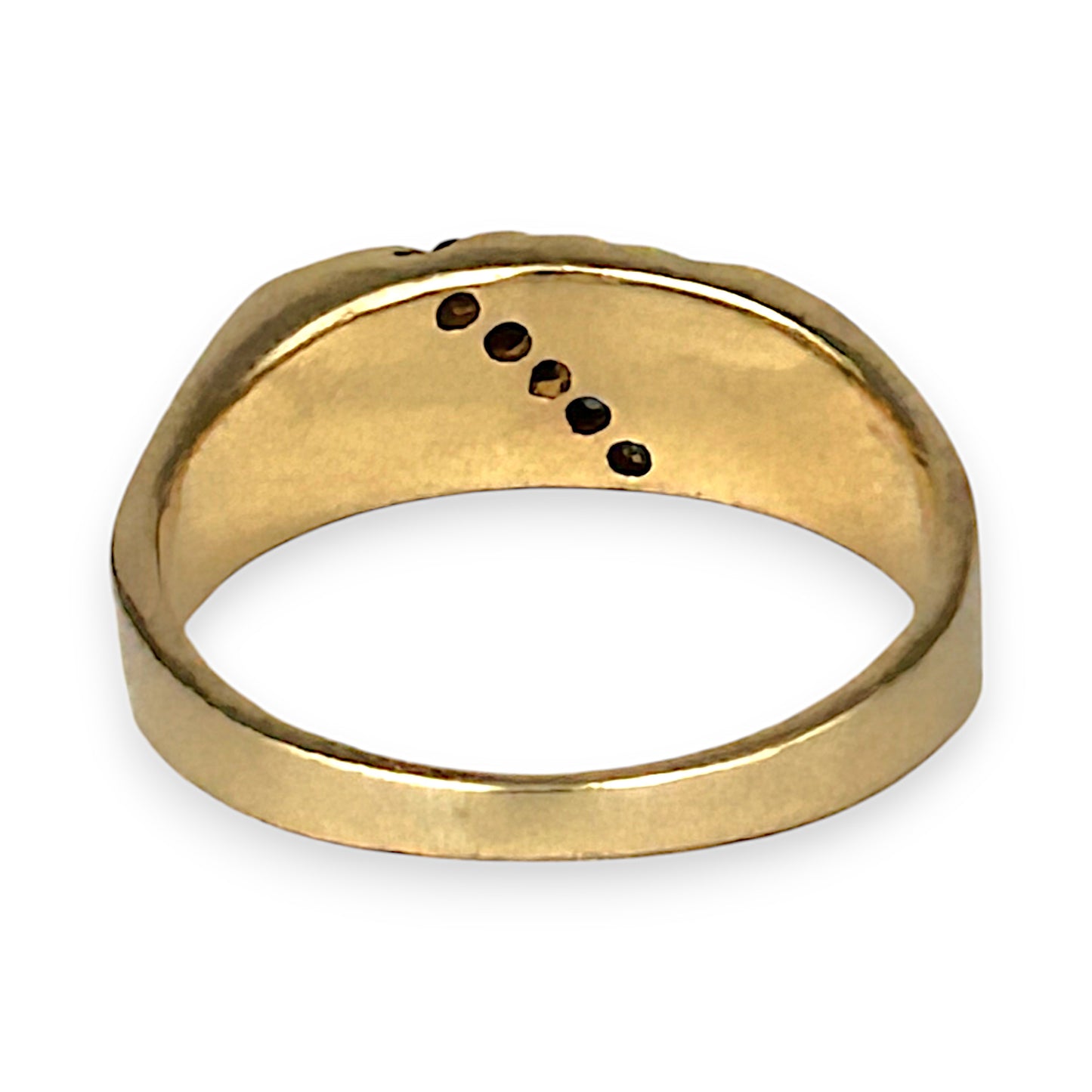 GOLD DEAL | 14ct (14K) Gold Diamond Signet Ring Size W
