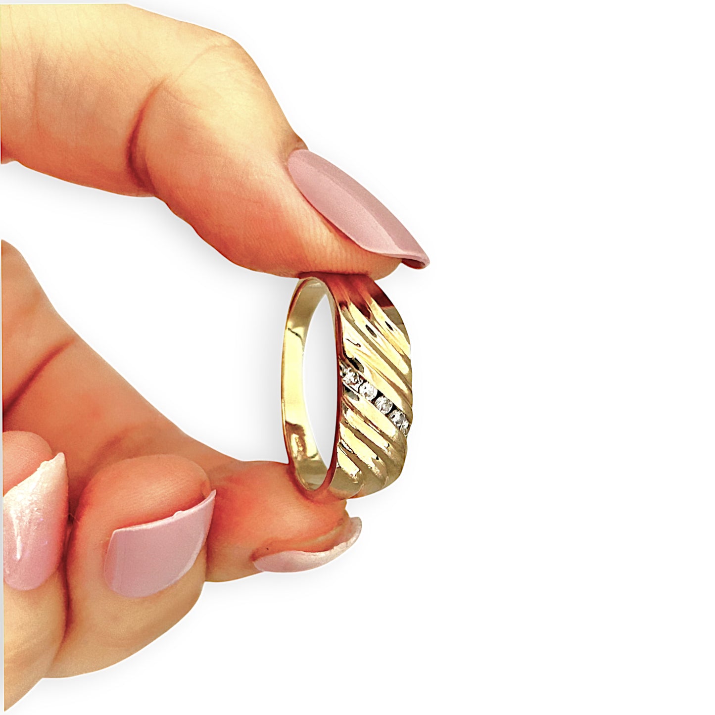 GOLD DEAL | 14ct (14K) Gold Diamond Signet Ring Size W