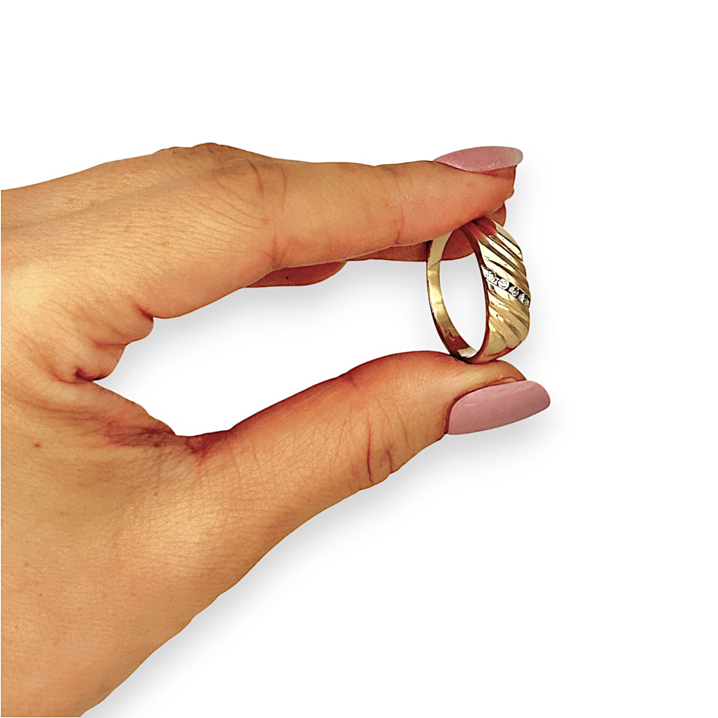 GOLD DEAL | 14ct (14K) Gold Diamond Signet Ring Size W
