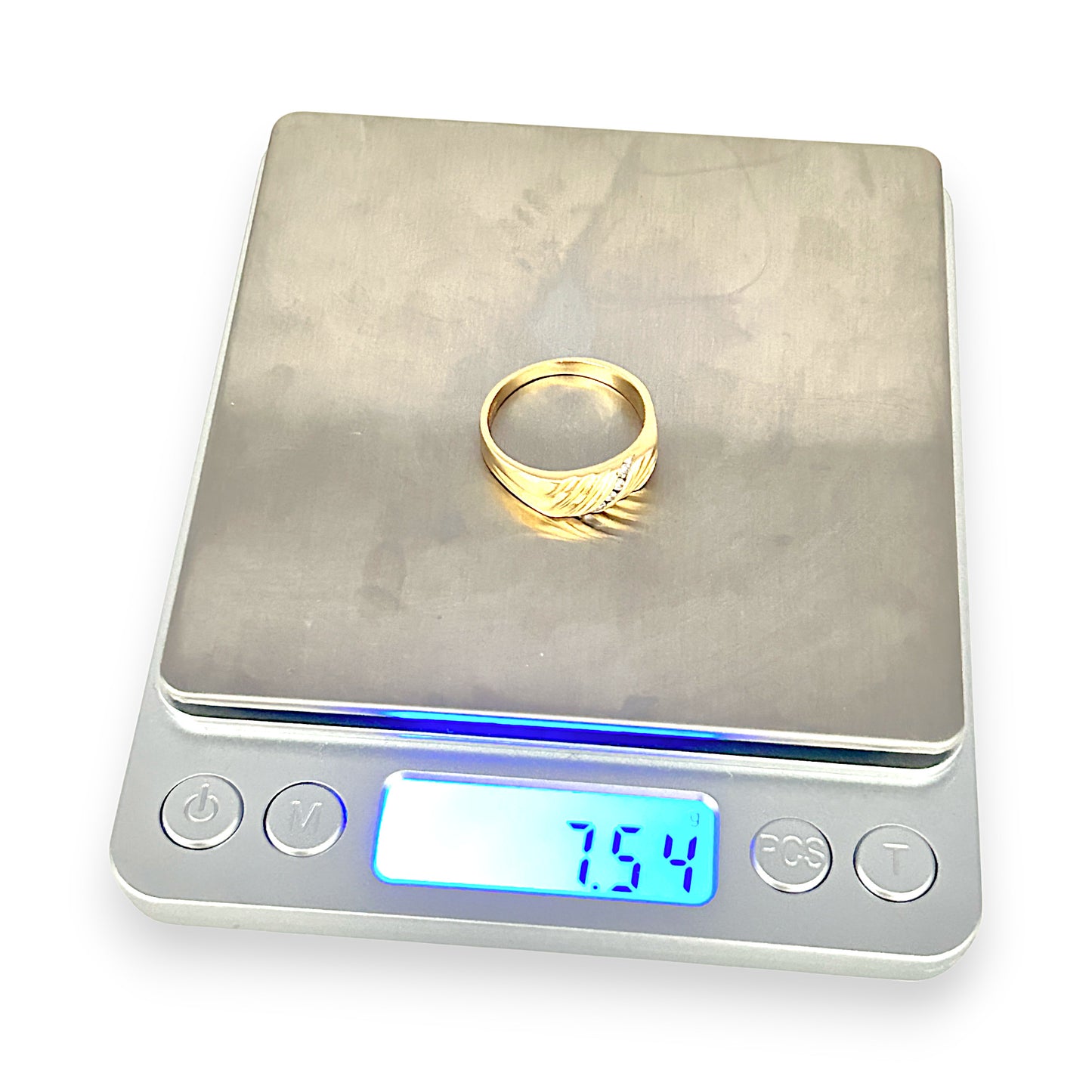 GOLD DEAL | 14ct (14K) Gold Diamond Signet Ring Size W