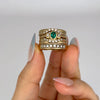 GOLD DEAL | 9kt Gold Emerald & Diamond Harmony Ring Valuation $5,400