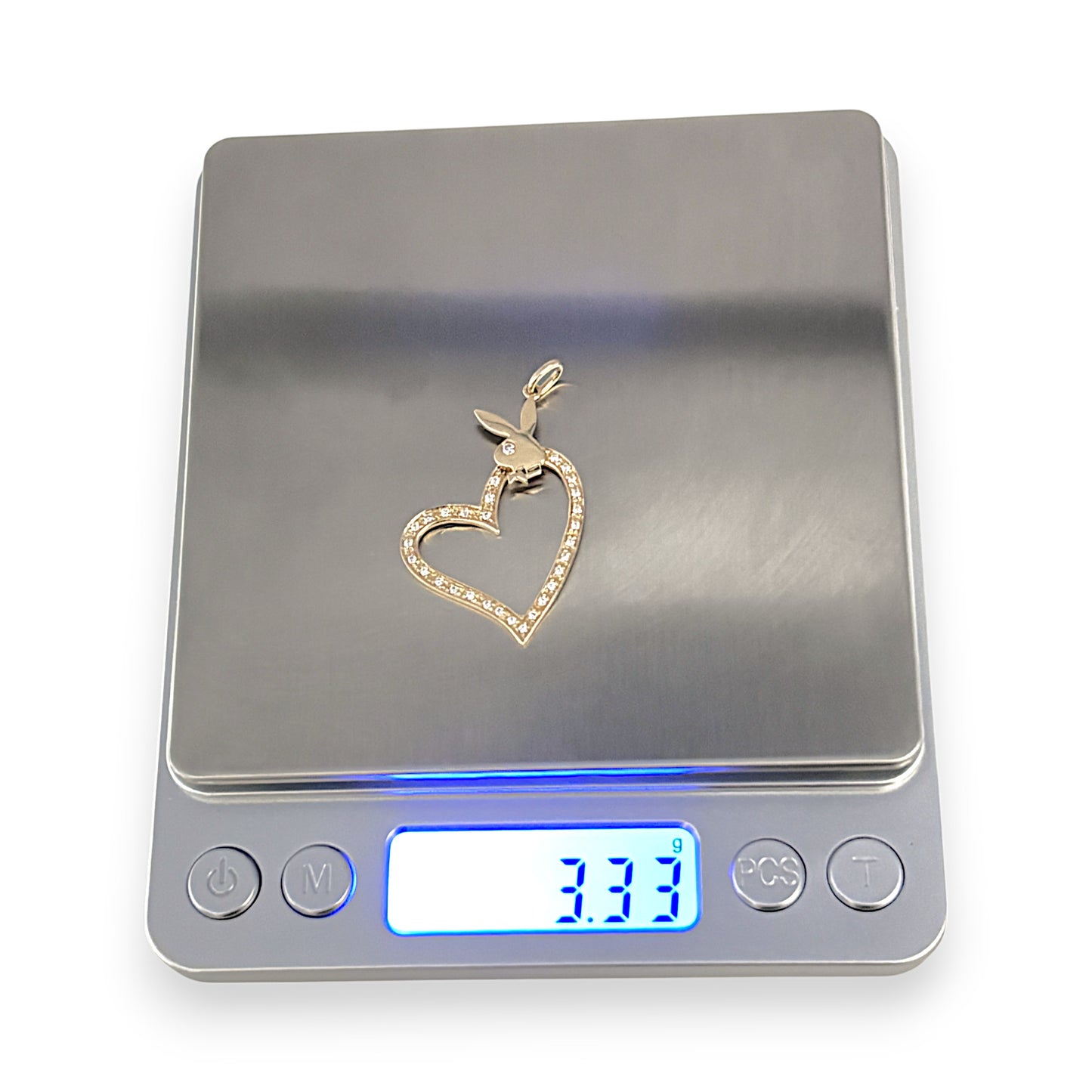 GOLD DEAL | 14ct (14K) Gold Playboy Heart Pendant with Diamonds