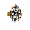 NZGD | 9ct Gold Brutalist-Style Sapphire & CZ Cocktail Ring