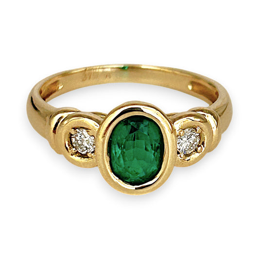 GOLD DEAL | 9kt Gold Emerald Dawn Trilogy Ring