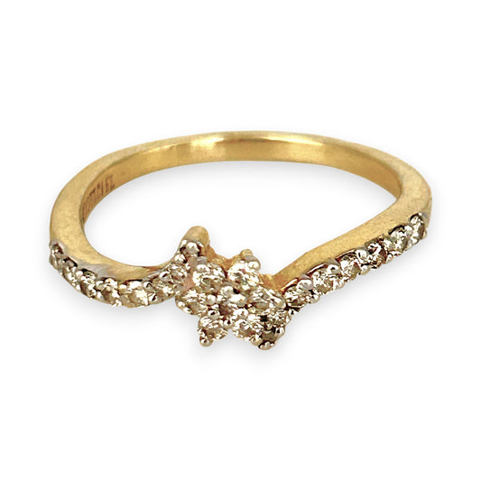 XMAS DEAL | 14kt Gold Cluster Blossom Diamond Ring N1/2