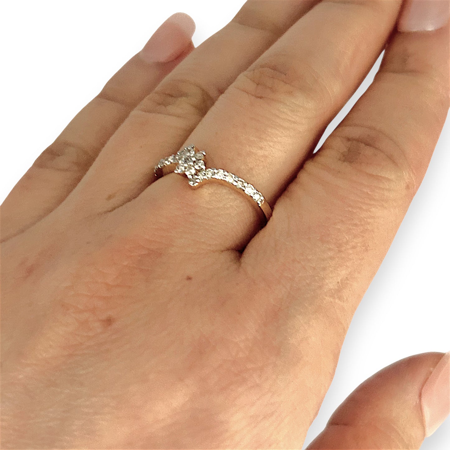 GOLD DEAL | 14ct (14K) Gold Cluster Blossom Diamond Ring N1/2