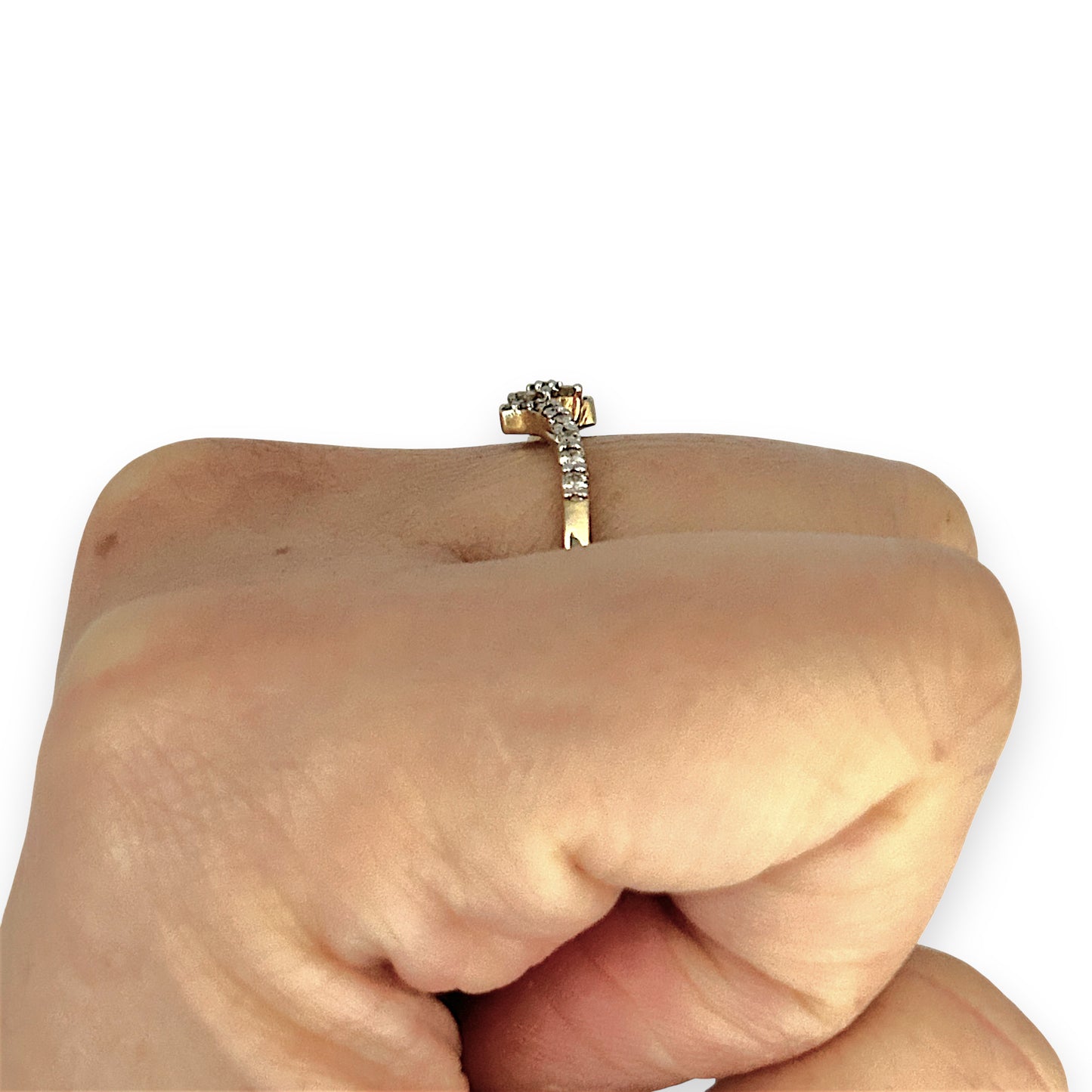 GOLD DEAL | 14ct (14K) Gold Cluster Blossom Diamond Ring N1/2