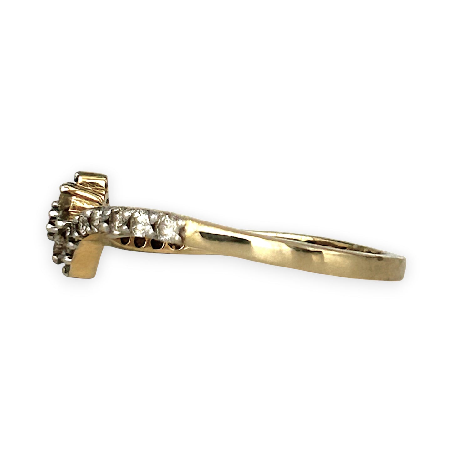 GOLD DEAL | 14ct (14K) Gold Cluster Blossom Diamond Ring N1/2
