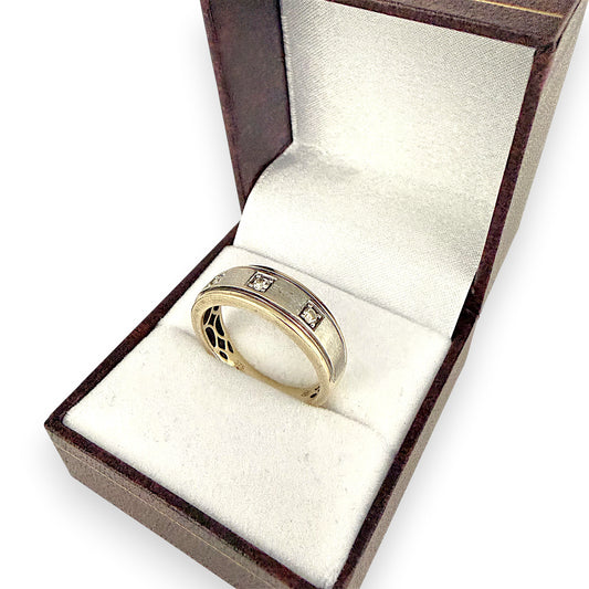 NZGD | 9ct Y/W Gold Dual Aura Diamond Band Ring Size R