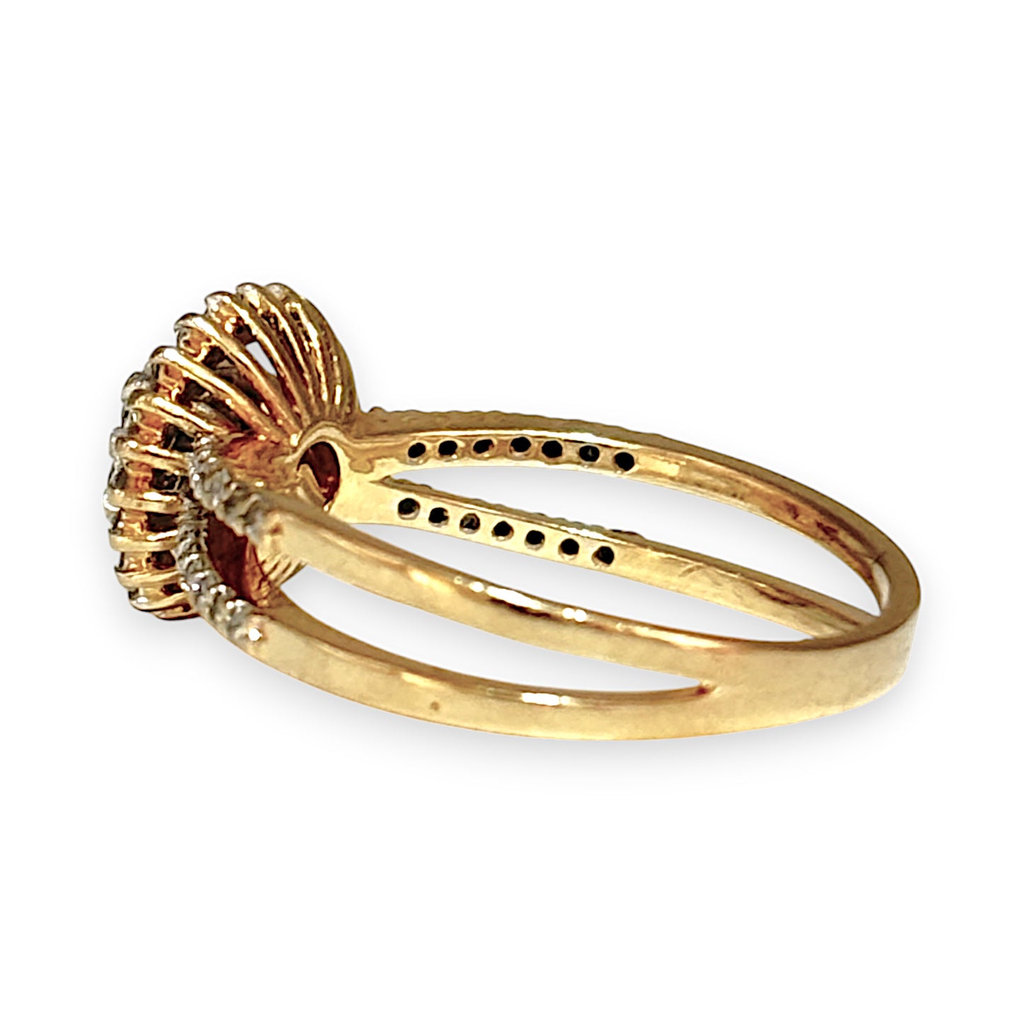 GOLD DEAL | 14ct (14K) Gold Halo Design Cluster Diamond Ring Valuation $2,900