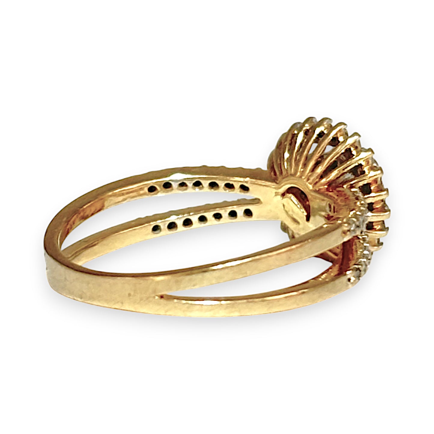 GOLD DEAL | 14ct (14K) Gold Halo Design Cluster Diamond Ring Valuation $2,900