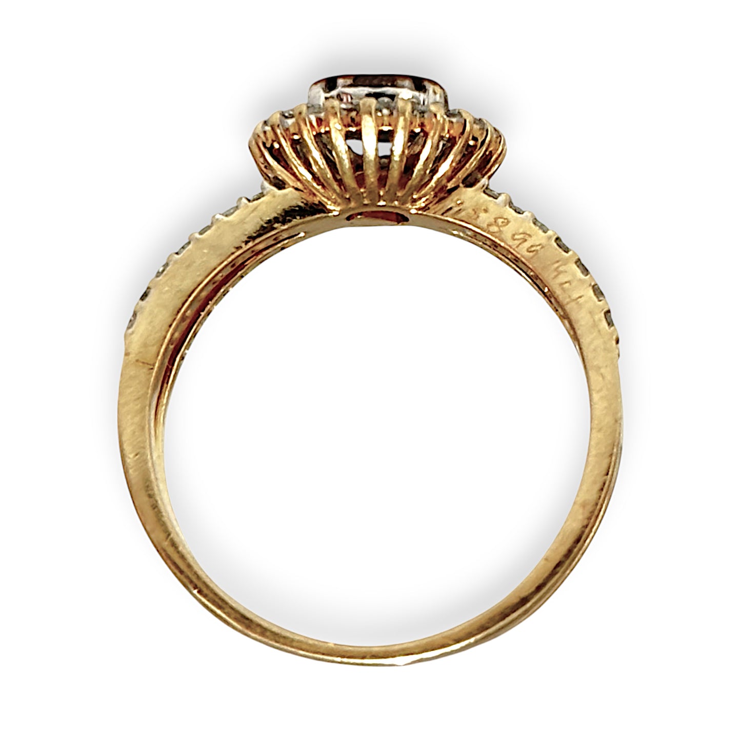GOLD DEAL | 14ct (14K) Gold Halo Design Cluster Diamond Ring Valuation $2,900