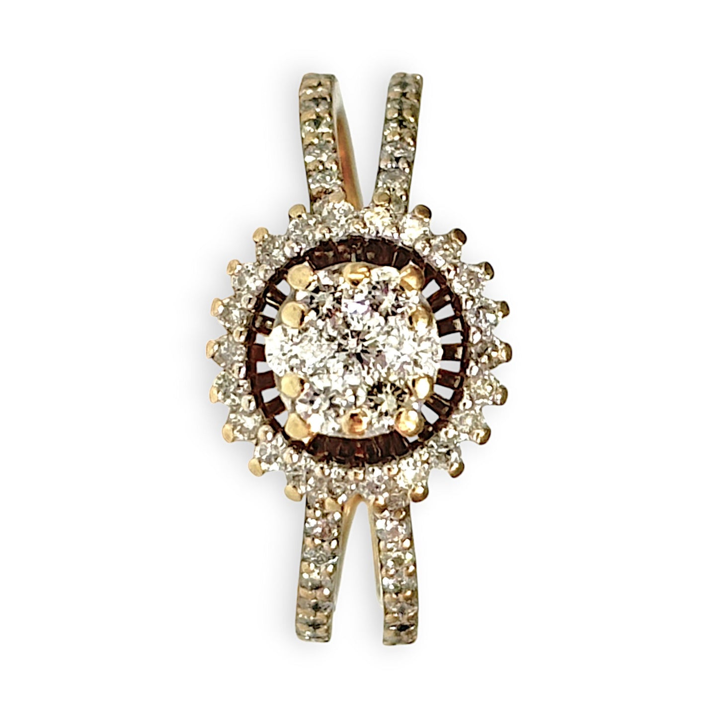 GOLD DEAL | 14ct (14K) Gold Halo Design Cluster Diamond Ring Valuation $2,900
