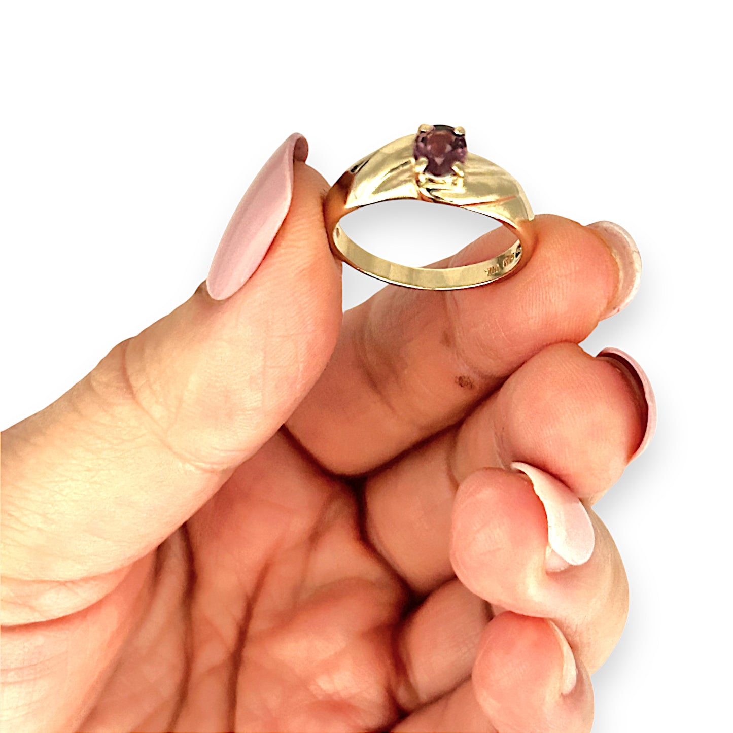 GOLD DEAL | 14K Gold Dress Amethyst Ring Size N