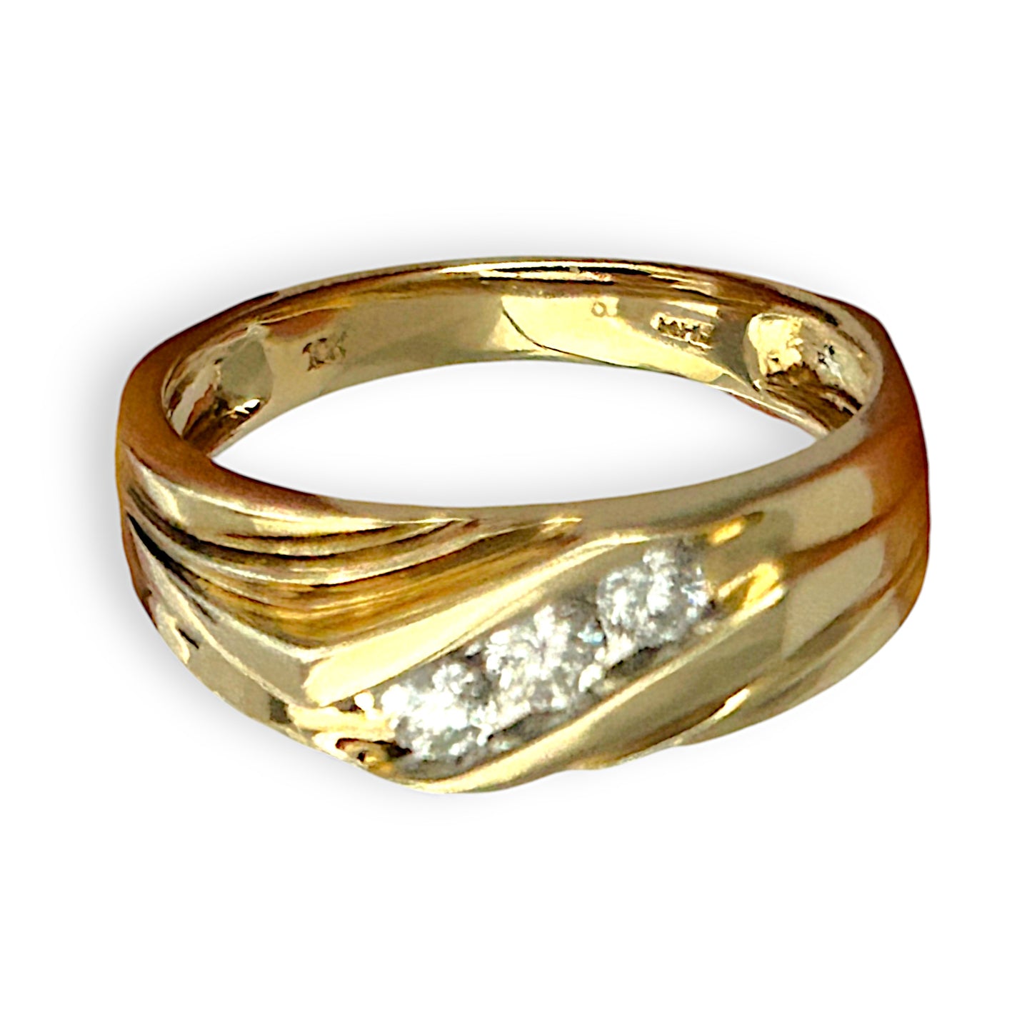 10K Gold MHJ Diamond Ring Size U1/2. R # 236