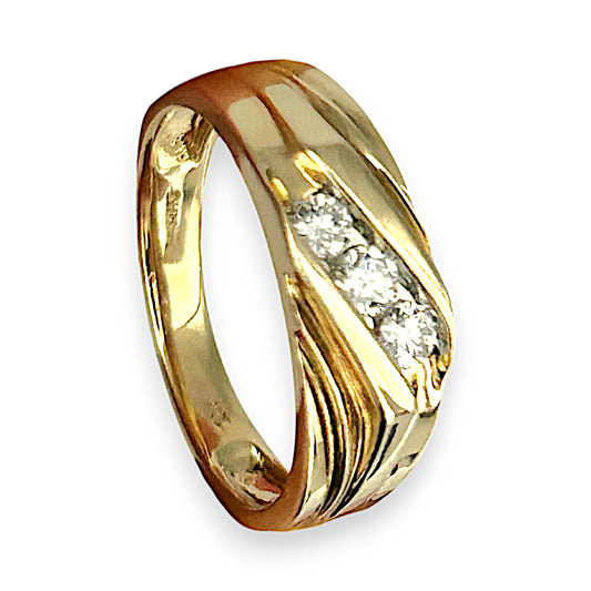 10K Gold MHJ Diamond Ring Size U1/2. R # 236