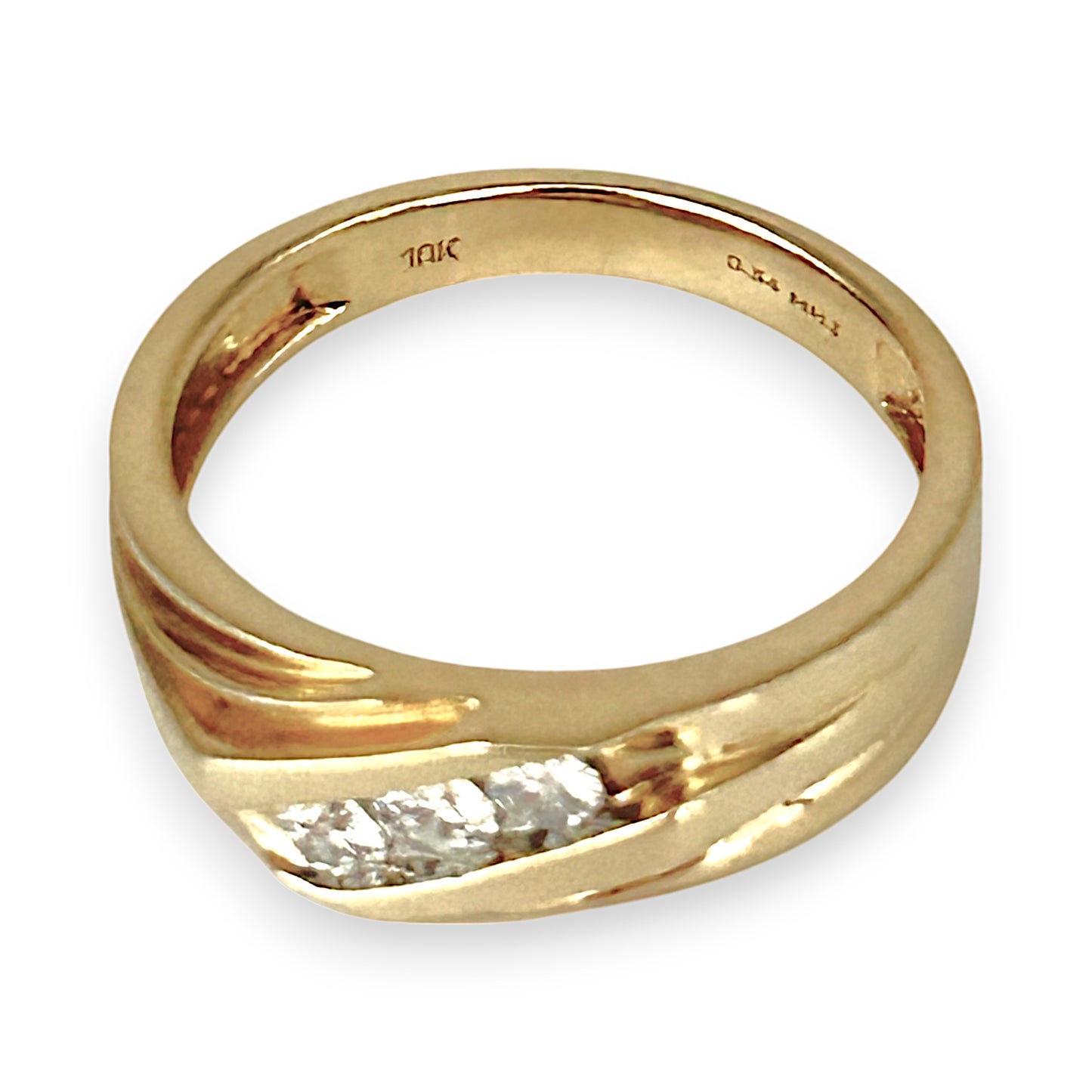 10K Gold MHJ Diamond Ring Size U1/2. R # 236