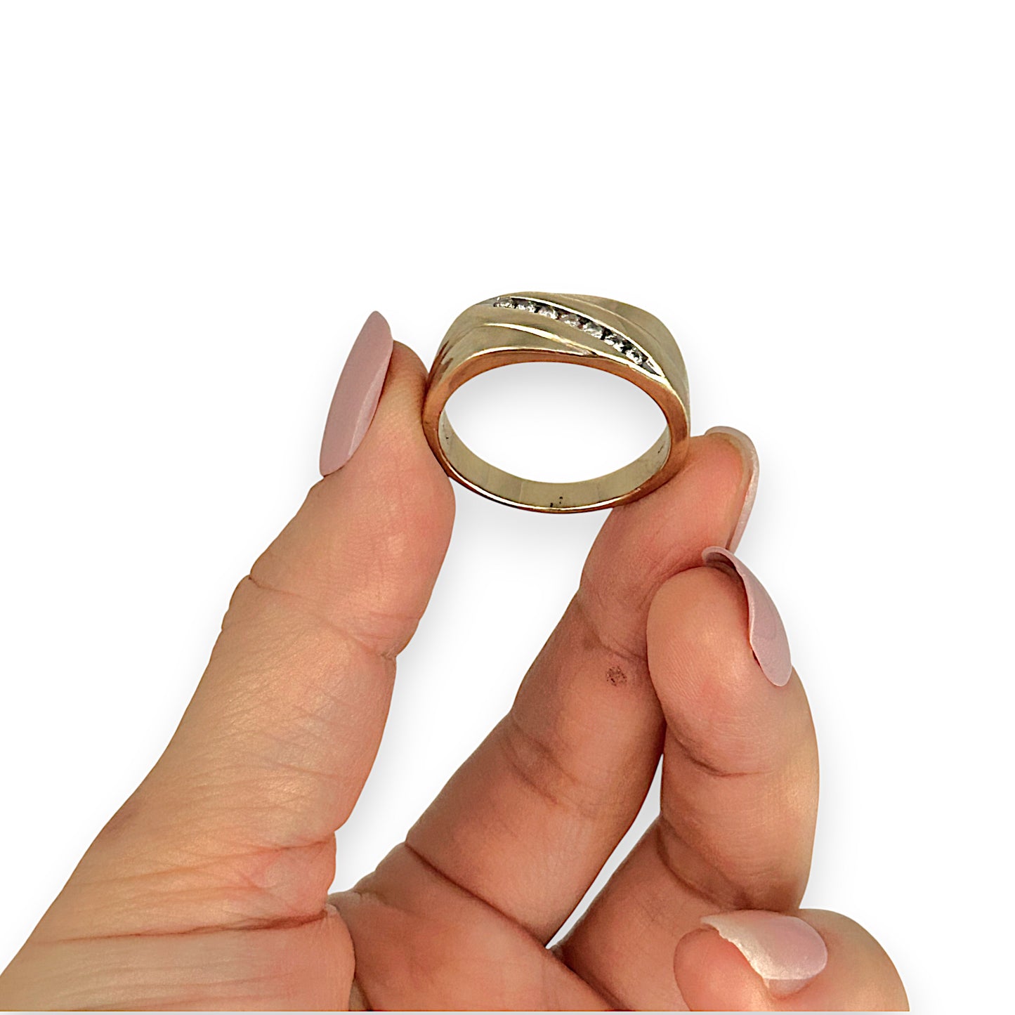 GOLD DEAL | 10ct (10K) Gold Michael Hill Diamond 0.42ct Signet Ring Size X1/2