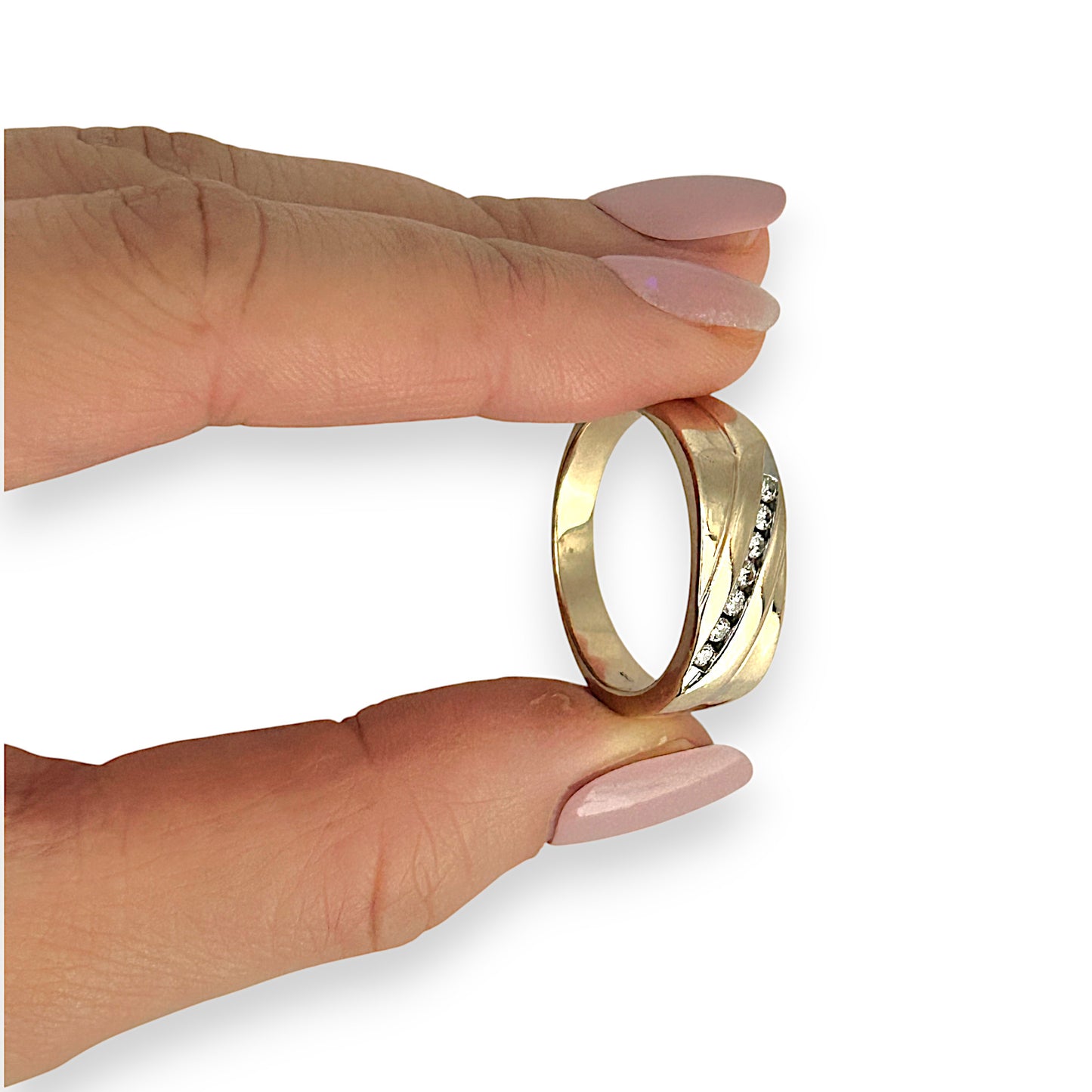 GOLD DEAL | 10ct (10K) Gold Michael Hill Diamond 0.42ct Signet Ring Size X1/2