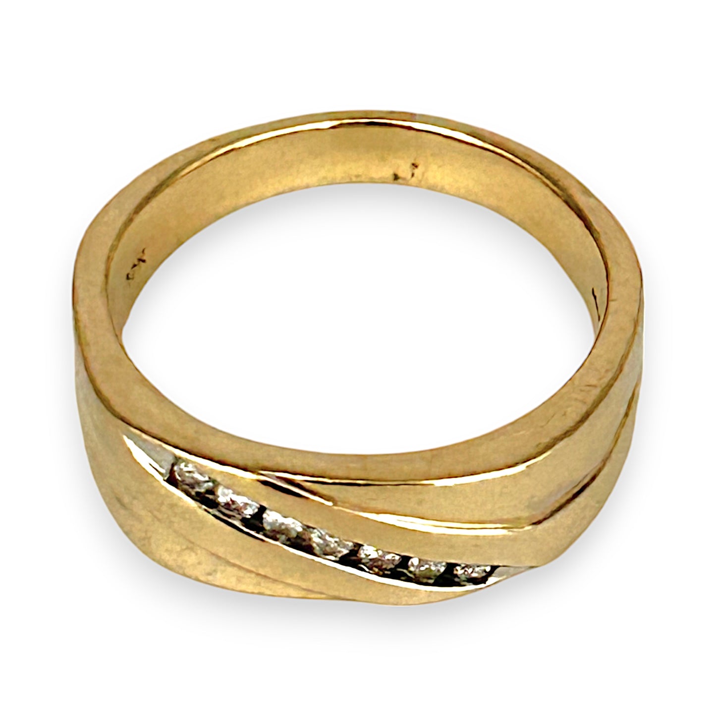 GOLD DEAL | 10ct (10K) Gold Michael Hill Diamond 0.42ct Signet Ring Size X1/2