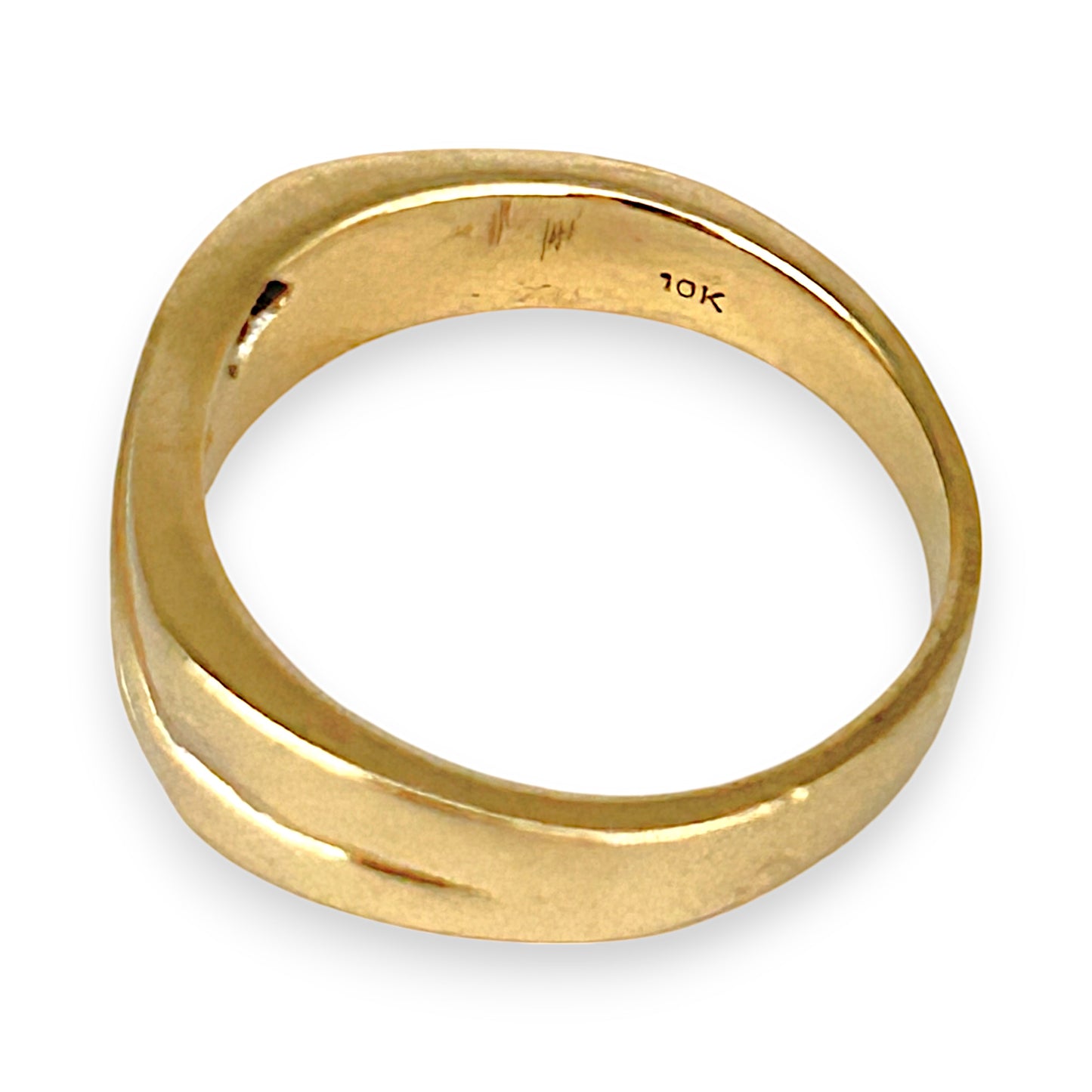 GOLD DEAL | 10ct (10K) Gold Michael Hill Diamond 0.42ct Signet Ring Size X1/2