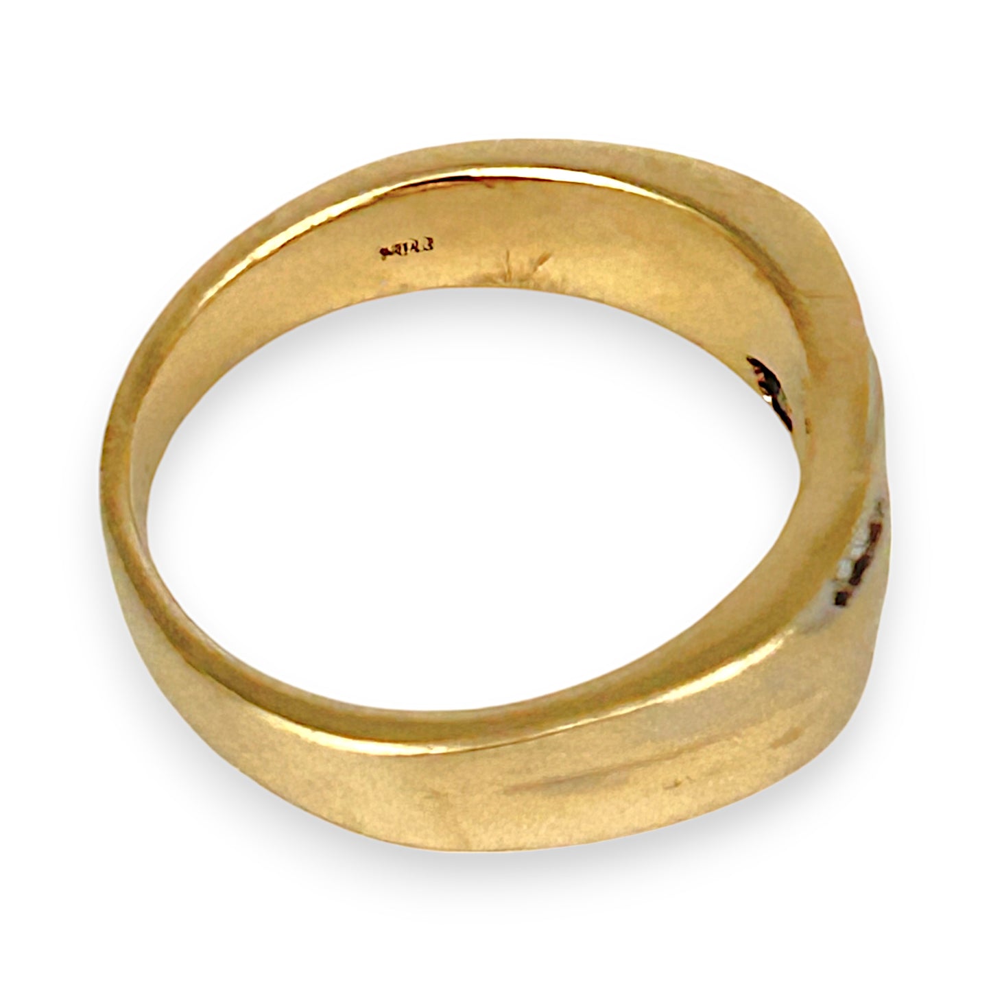 GOLD DEAL | 10ct (10K) Gold Michael Hill Diamond 0.42ct Signet Ring Size X1/2
