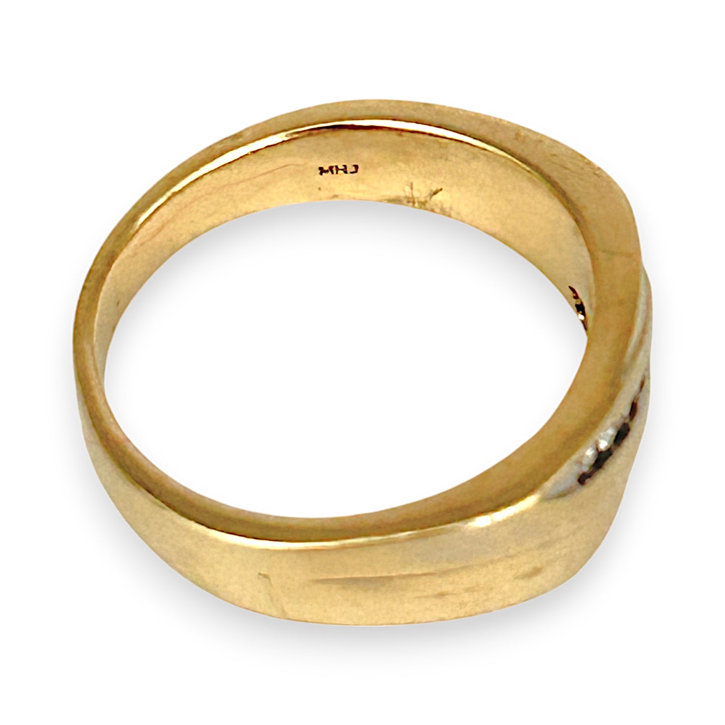 GOLD DEAL | 10ct (10K) Gold Michael Hill Diamond 0.42ct Signet Ring Size X1/2