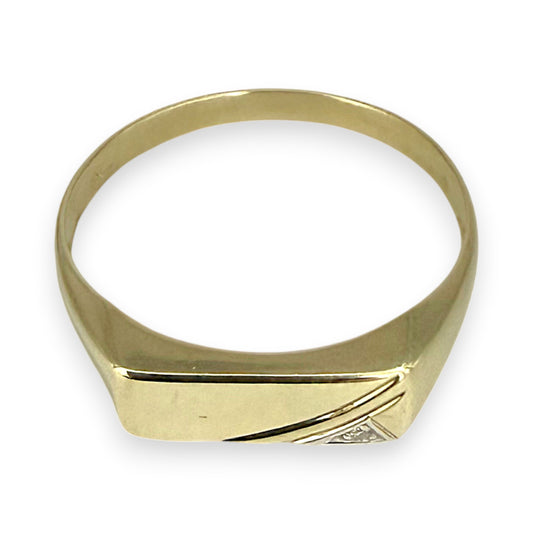 NZGD | 9ct Gold Minimalist Diamond Band Ring Size Y 1/2
