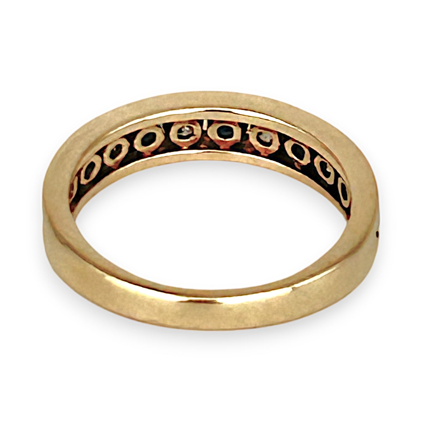 10K Gold MHJ Diamond & Sapphire Ring Size O. R # 239