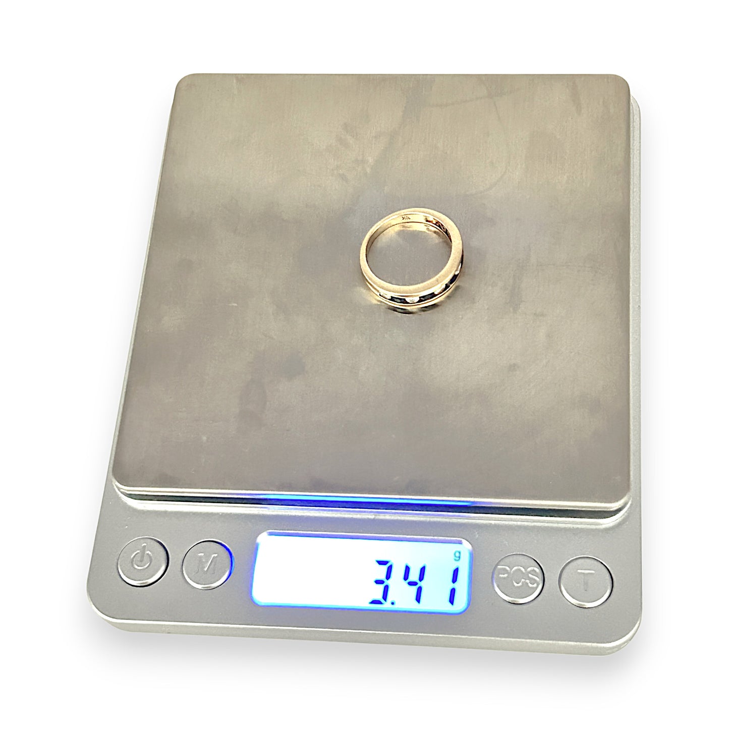 10K Gold MHJ Diamond & Sapphire Ring Size O. R # 239