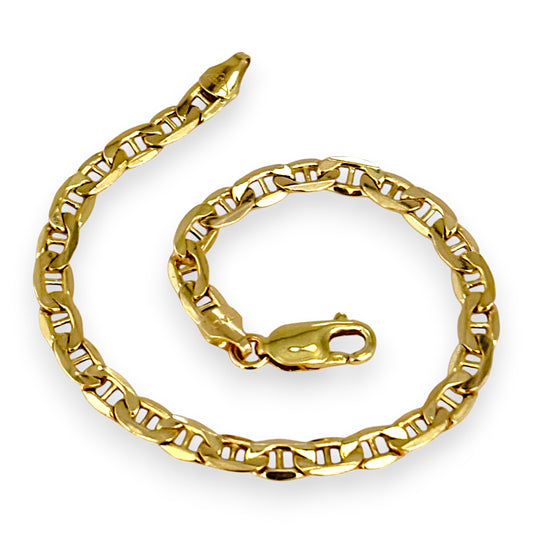 10K Gold Anchor Mariner Bracelet Length 19cm. R # 241