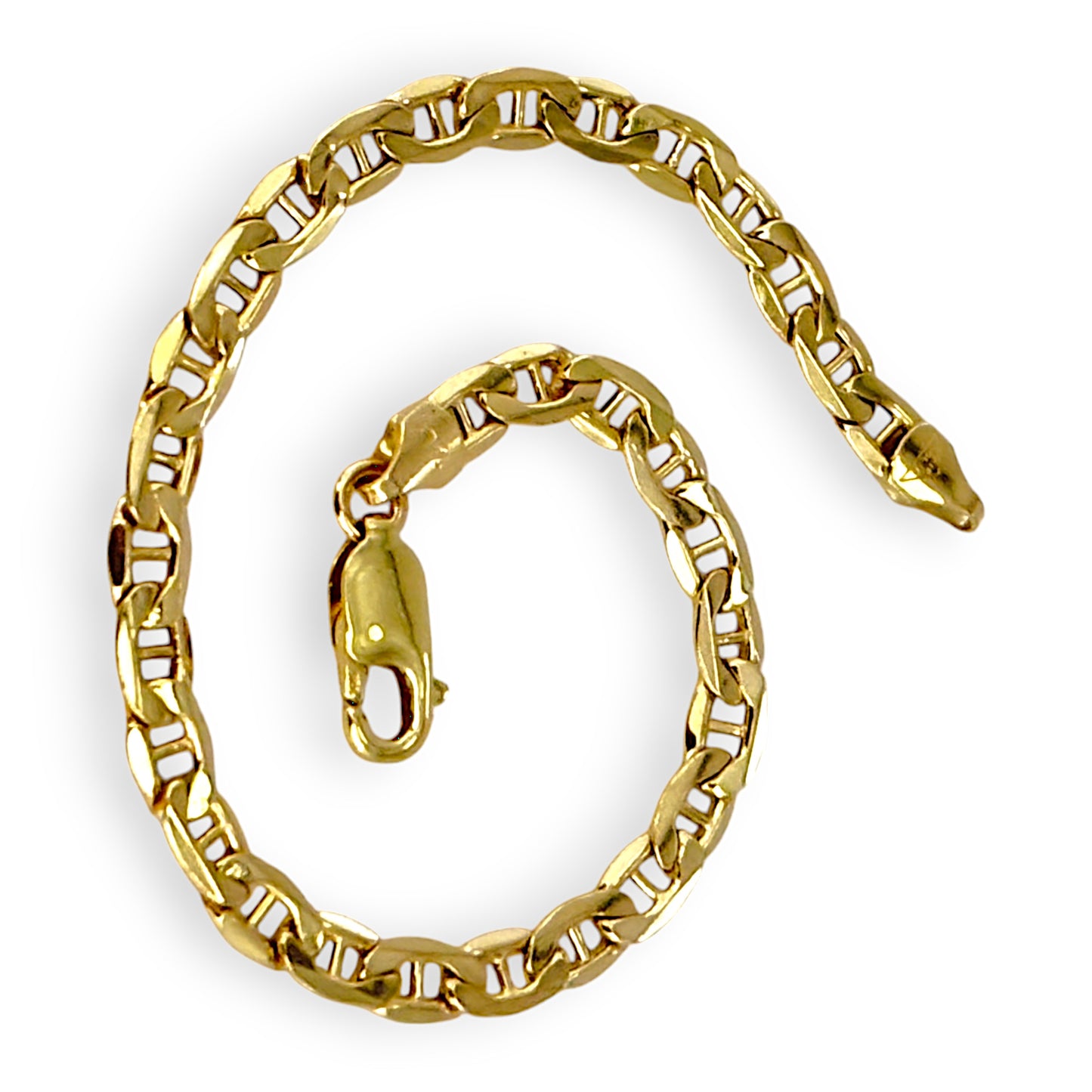 10K Gold Anchor Mariner Bracelet Length 19cm. R # 241