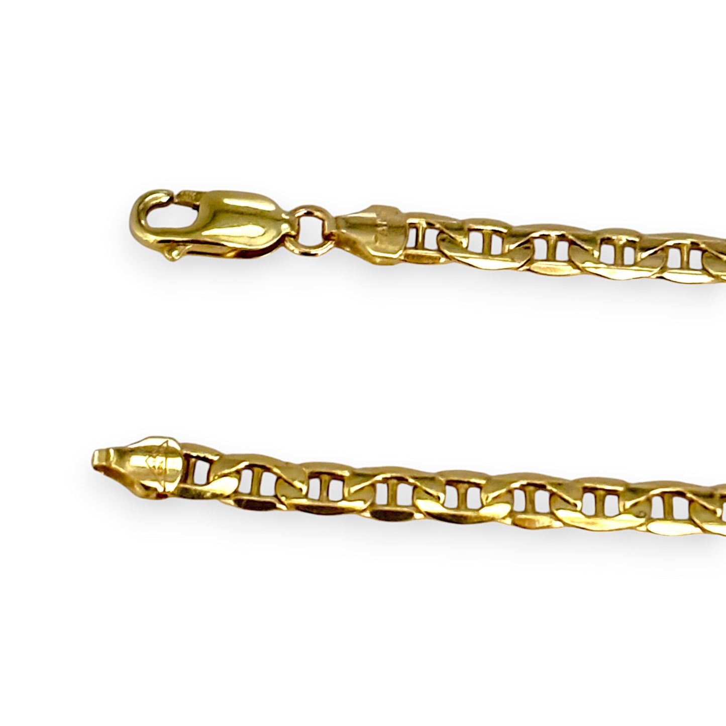 10K Gold Anchor Mariner Bracelet Length 19cm. R # 241