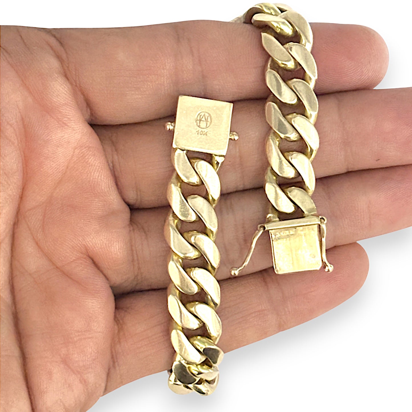 10ct Gold Heavy Weight Curb Link Bracelet Length 23cm Valuation $18,500 R # 242