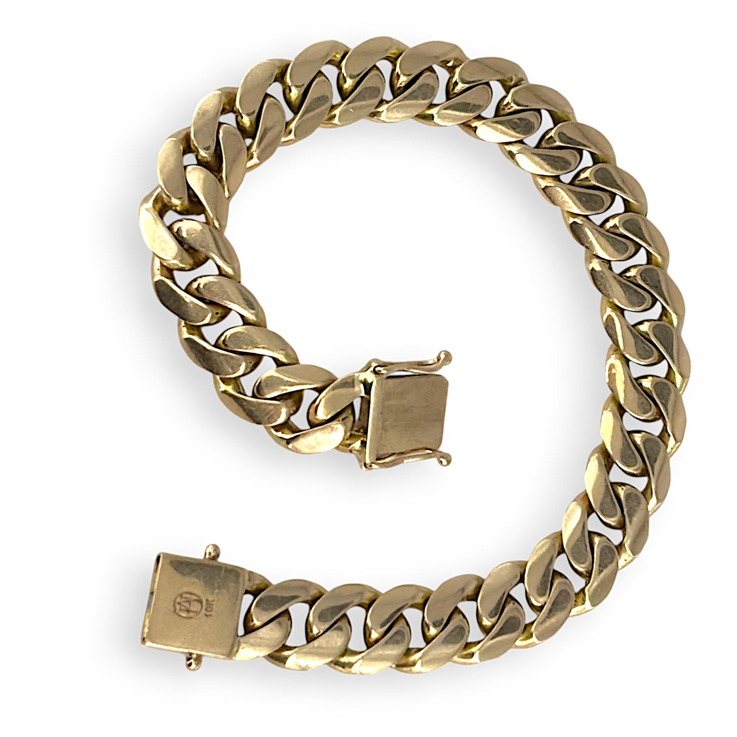 10ct Gold Heavy Weight Curb Link Bracelet Length 23cm Valuation $18,500 R # 242