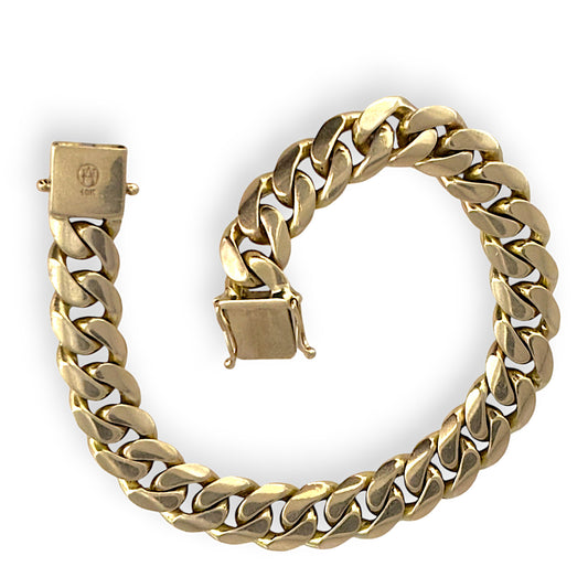 GOLD DEAL | 10ct (10K) Gold Heavy Weight Curb Link 23cm Bracelet Valuation $13,950