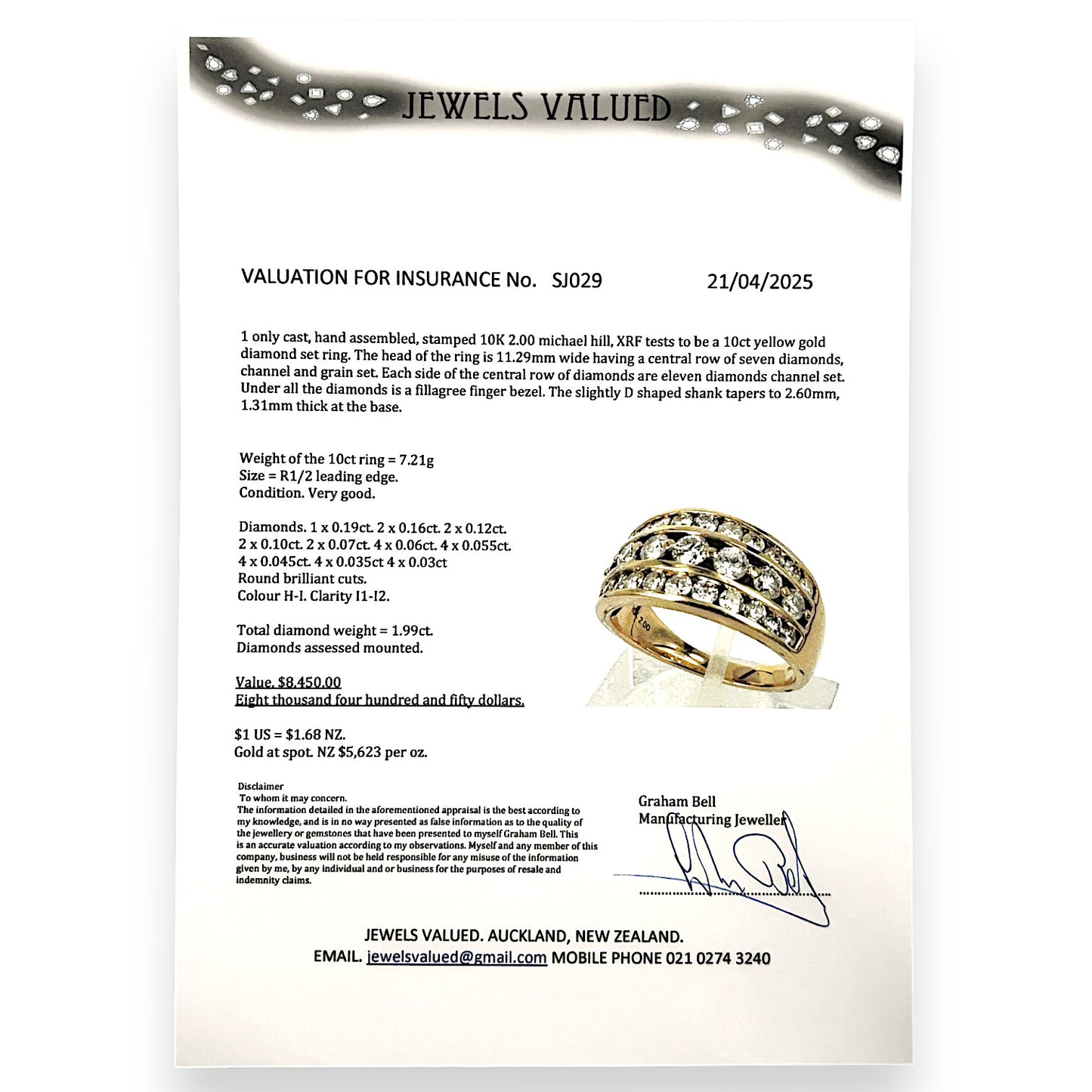 FLASH SALE | 10K Gold Michael Hill 1.99ct Diamond Set Ring Size R1/2. R # 245