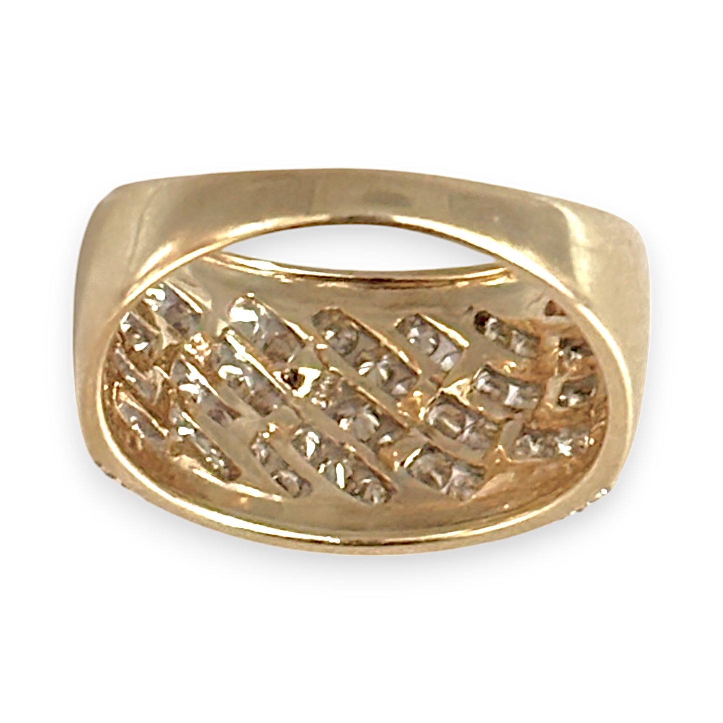 10ct Gold Curved Channels 1.29ct Diamond Set Ring Valuation $4,650. R # 246