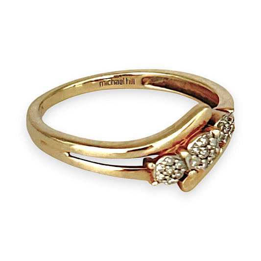 10K Gold Michael Hill Diamonds Ring Size N. R # 248