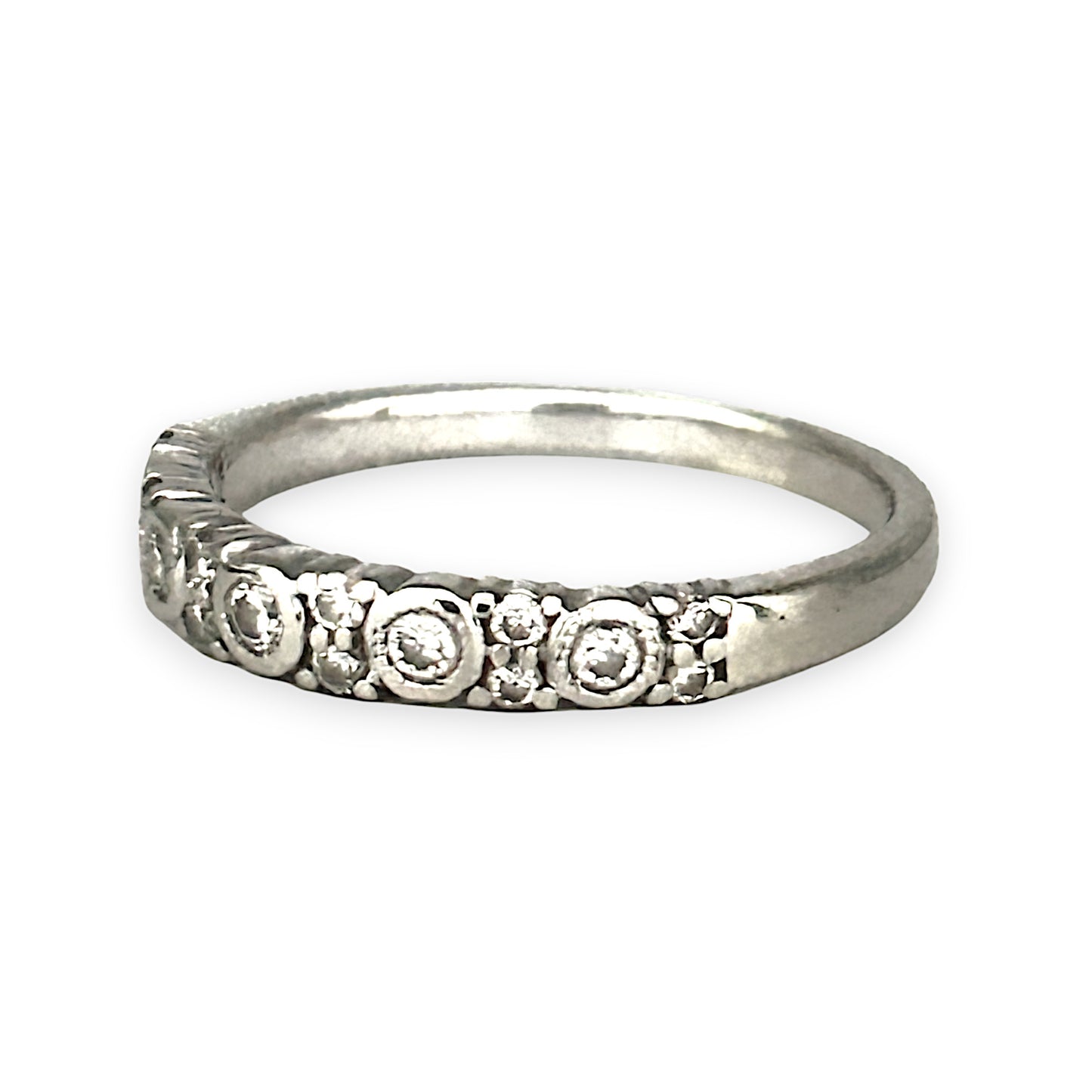 GOLD DEAL | 10ct (10K) White Gold MHJ Diamond Ring Size P