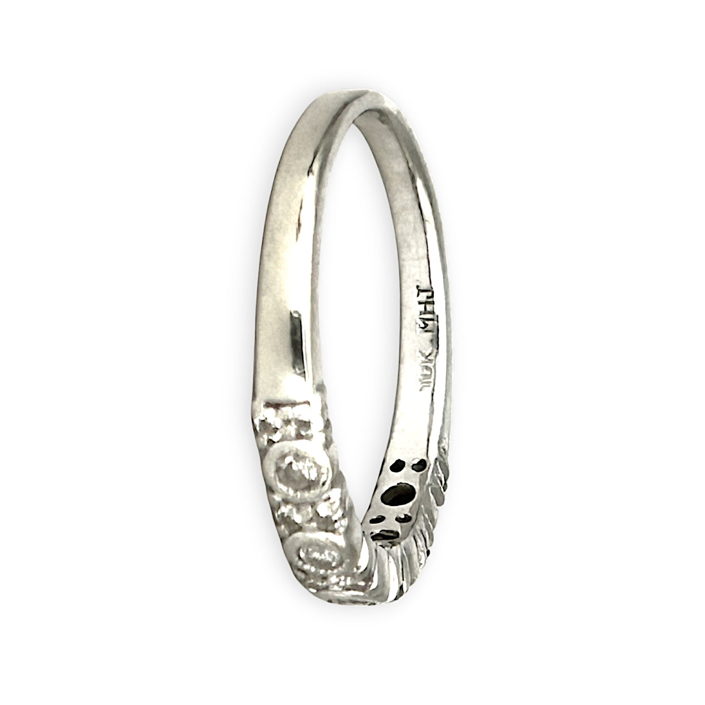 GOLD DEAL | 10ct (10K) White Gold MHJ Diamond Ring Size P