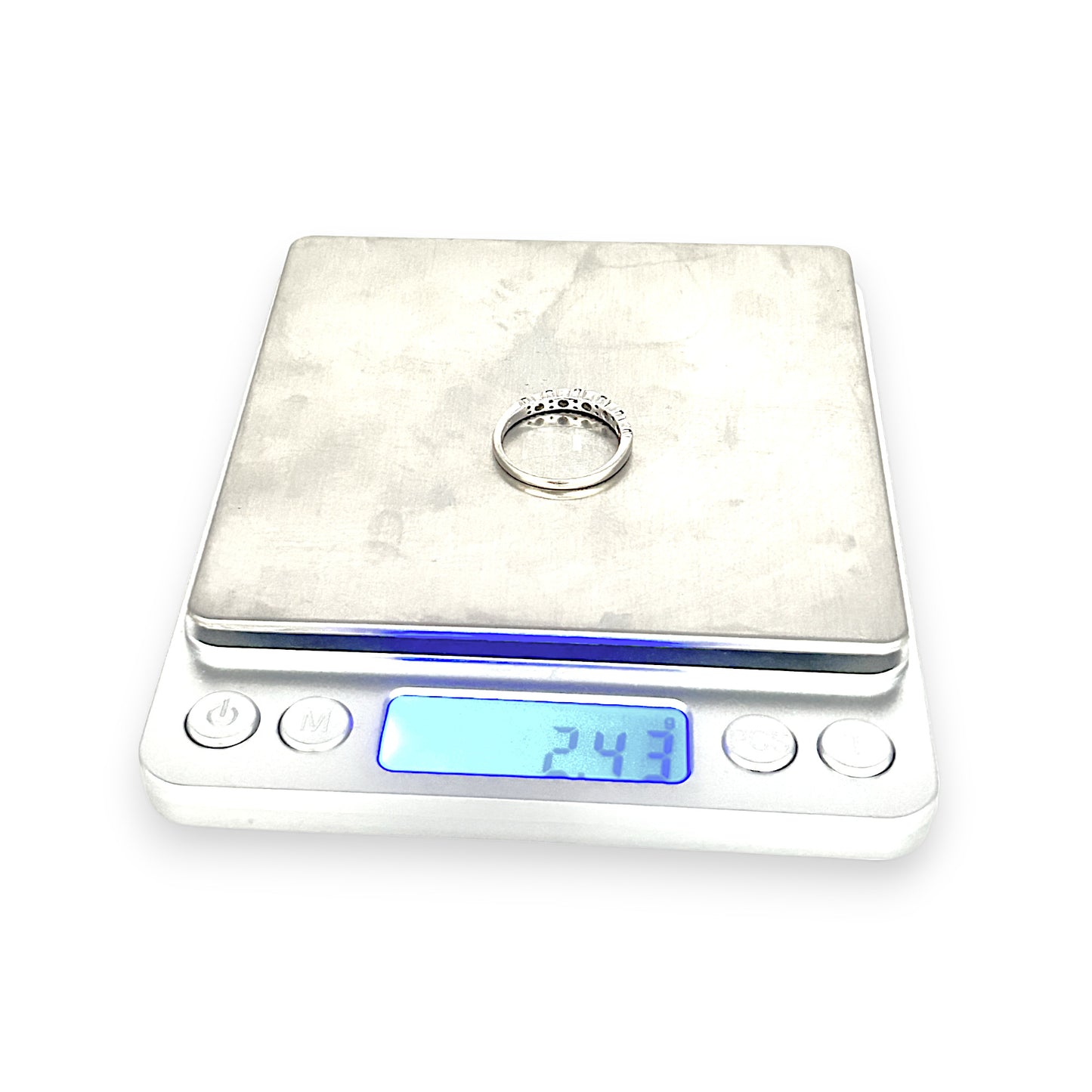 GOLD DEAL | 10ct (10K) White Gold MHJ Diamond Ring Size P
