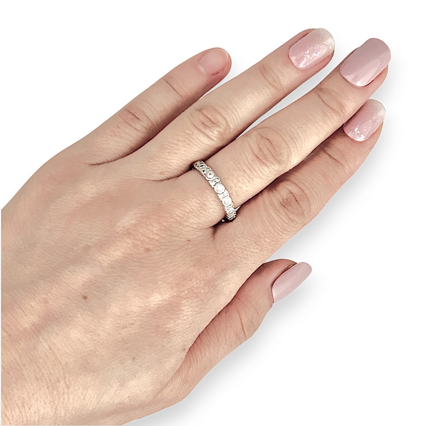 GOLD DEAL | 10ct (10K) White Gold MHJ Diamond Ring Size P