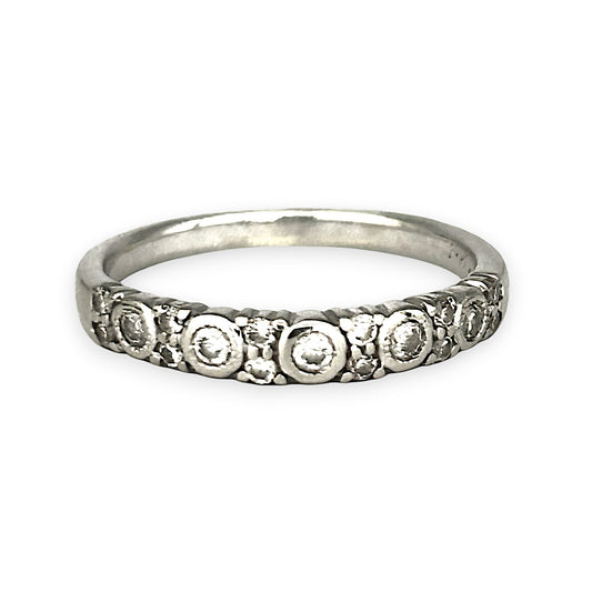 GOLD DEAL | 10ct (10K) White Gold MHJ Diamond Ring Size P