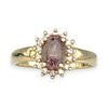 GOLD DEAL | 10K Gold Diamond & Pink Stone Ring Size O