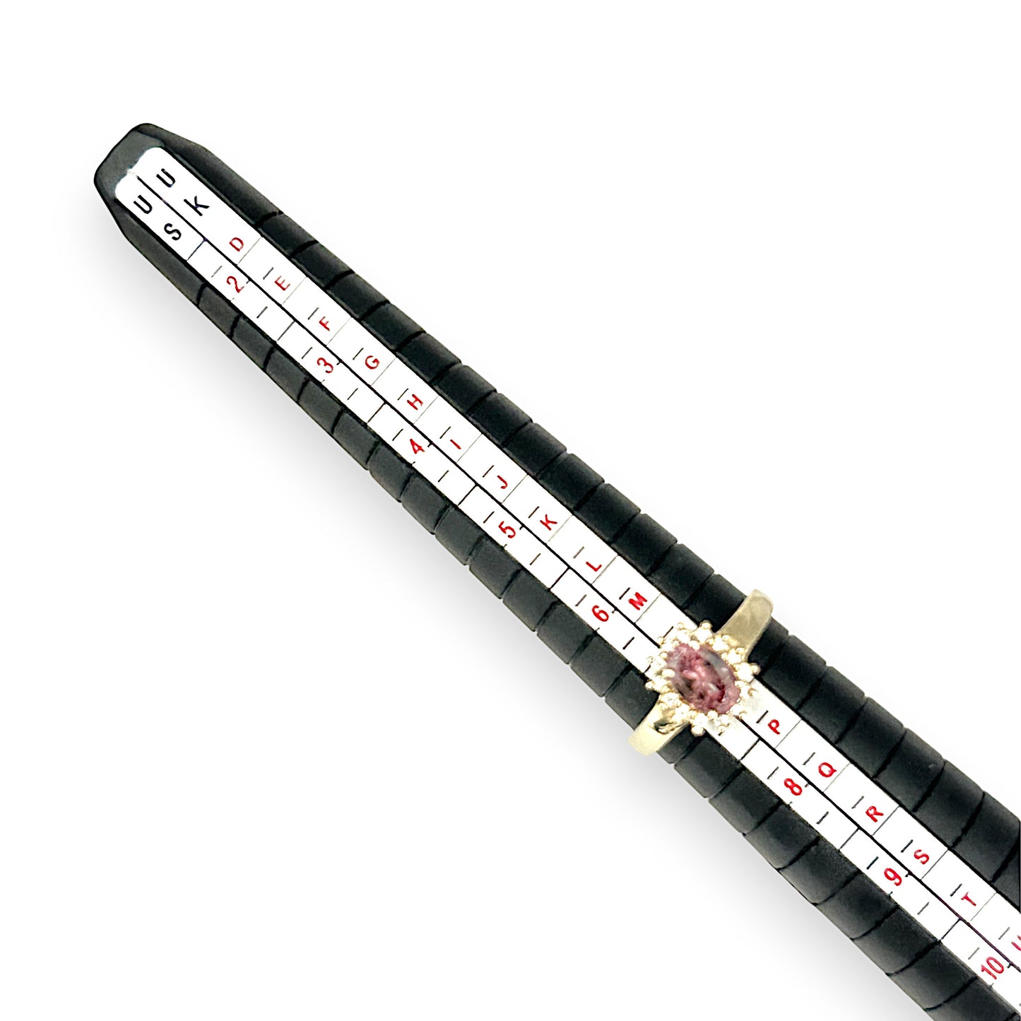 GOLD DEAL | 10K Gold Diamond & Pink Stone Ring Size O